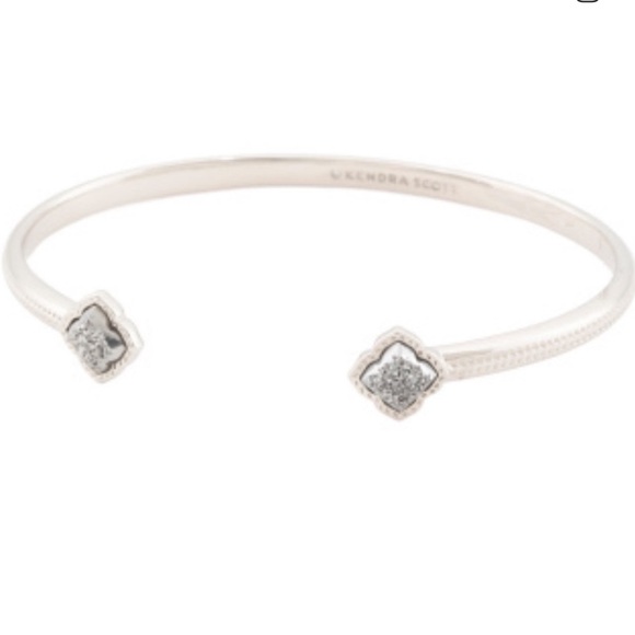 NWT Kendra Scott Mallory Silver Cuff Bracelet in Platinum Drusy